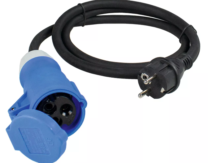 AS Schwabe CEE Adapterkabel Schukostecker auf CEE-Kupplung 3-polig