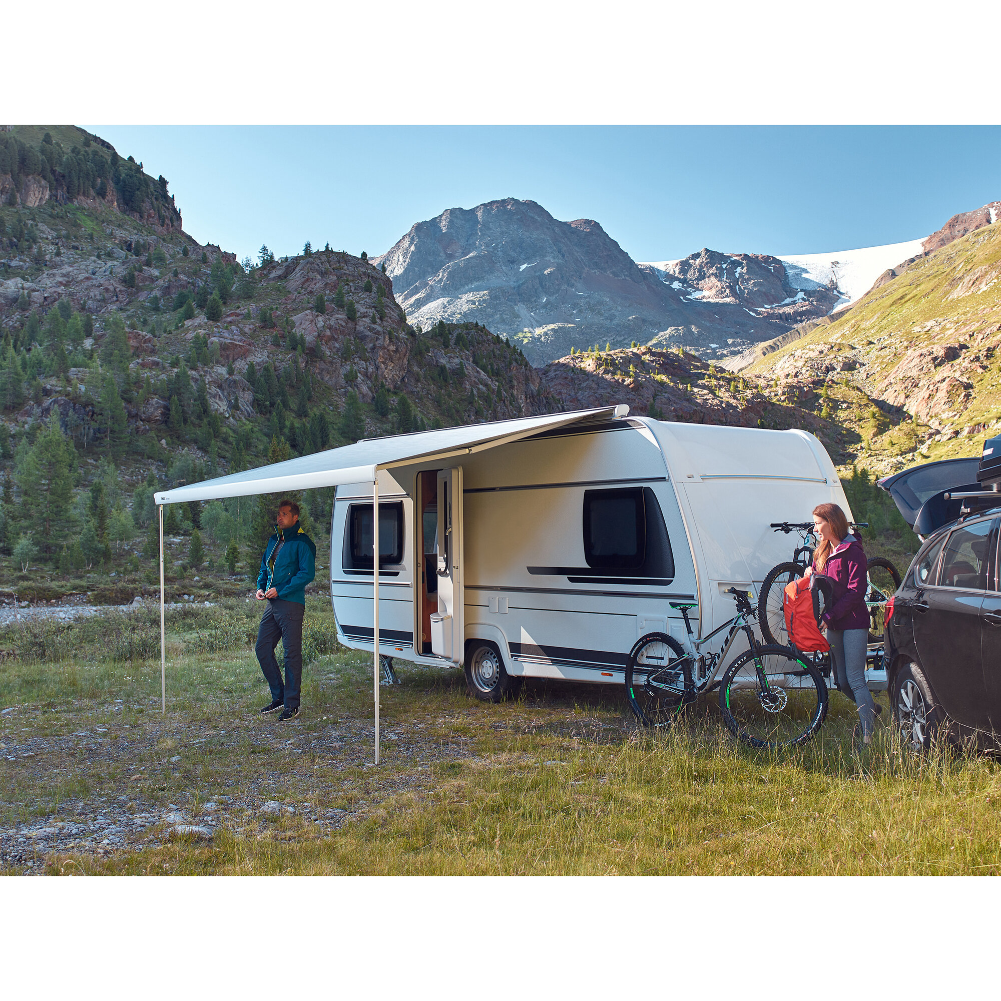 Thule Dachmarkise 6300 eloxiert 3,28m, Mystic Grau, 12V Motor