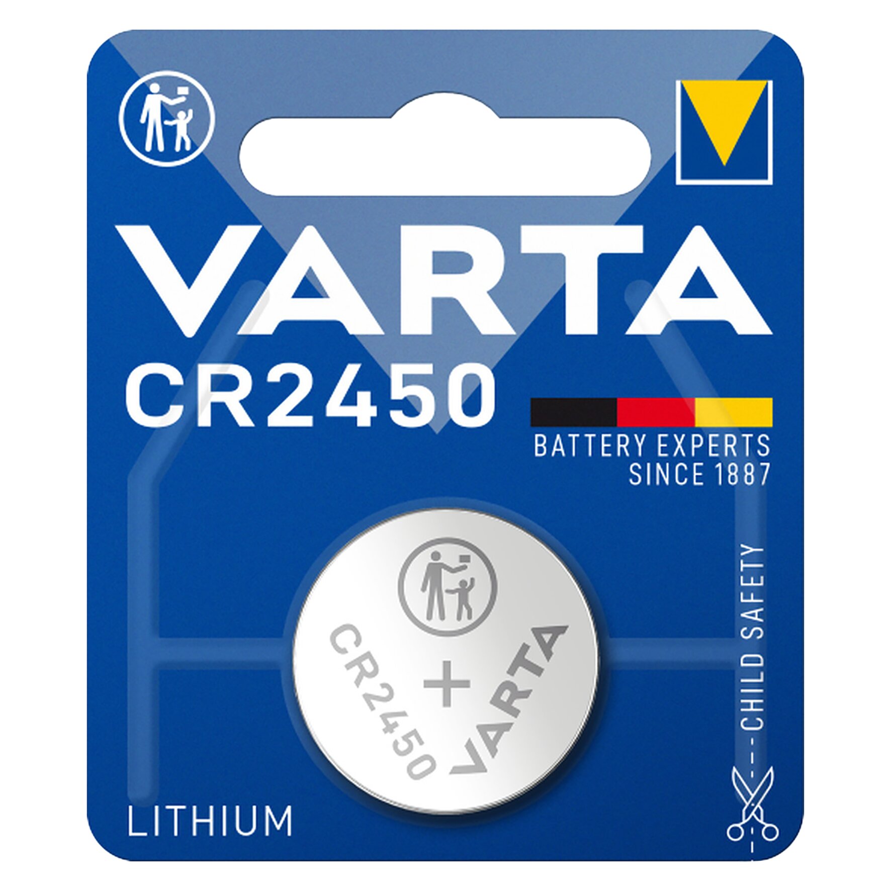 VARTA Hightech Lithium Knopfzelle, Lithium Coin CR2450