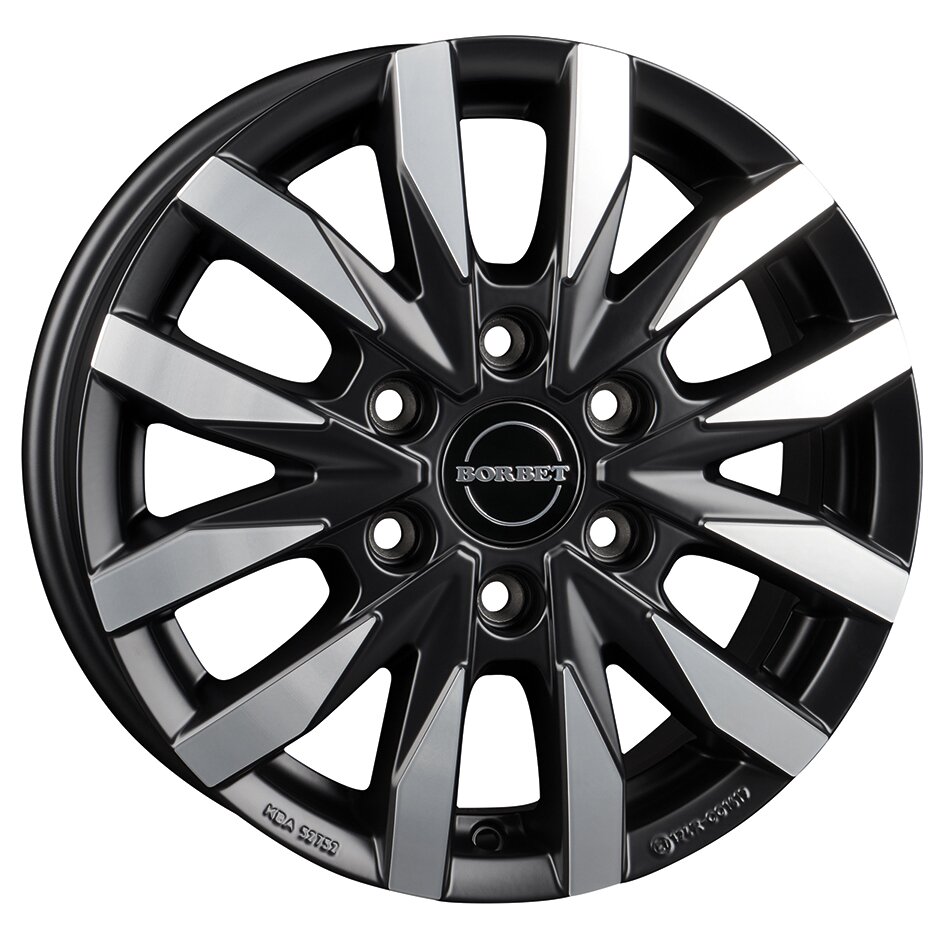 Borbet Aluminiumfelge Borbet CW6, black polished matt, 16 Zoll für MB Sprinter ab Bj. 2