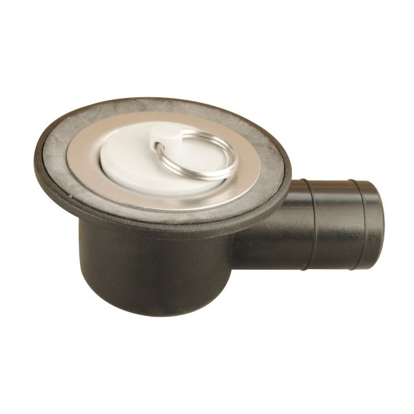 Reich Wasserabfluss, Winkel, 33 mm mit Edelstahlsieb