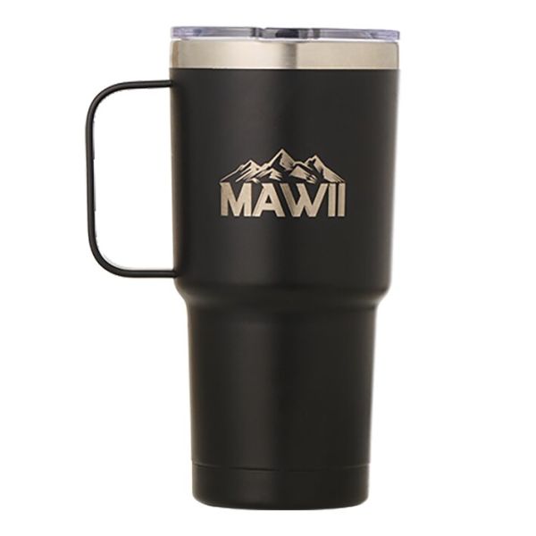 Edelstahl Becher mit Henkel, 600 ml, schwarz