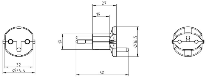 EM Fixadapter Schuko auf CH 3-pol.