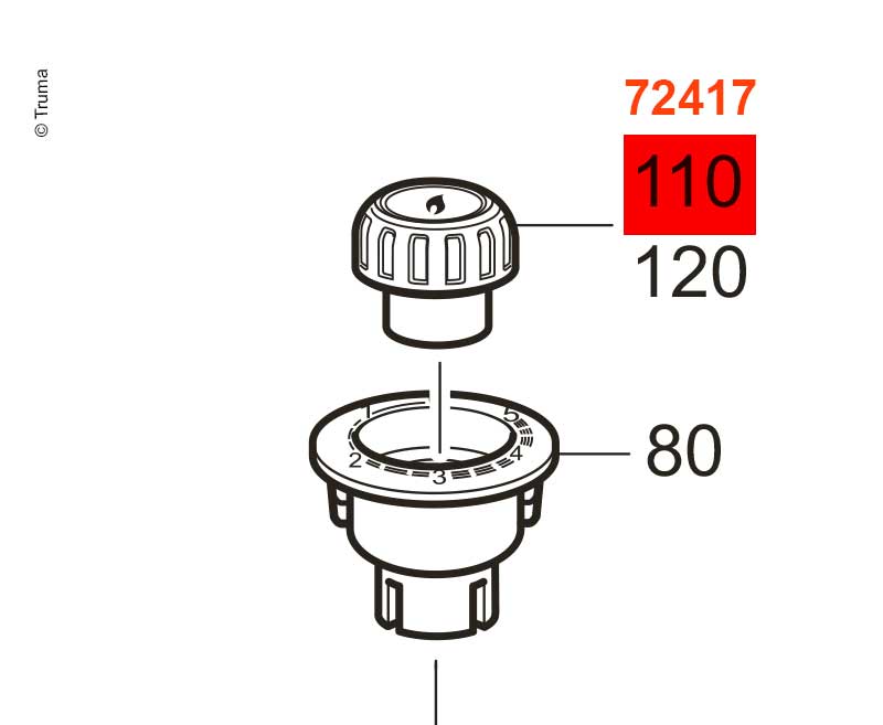 Truma Drehknopf unbeleuchtet für S3004 / S5004