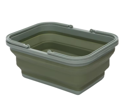 Campingfox Faltbarer Korb 10l / grün mit Henkel