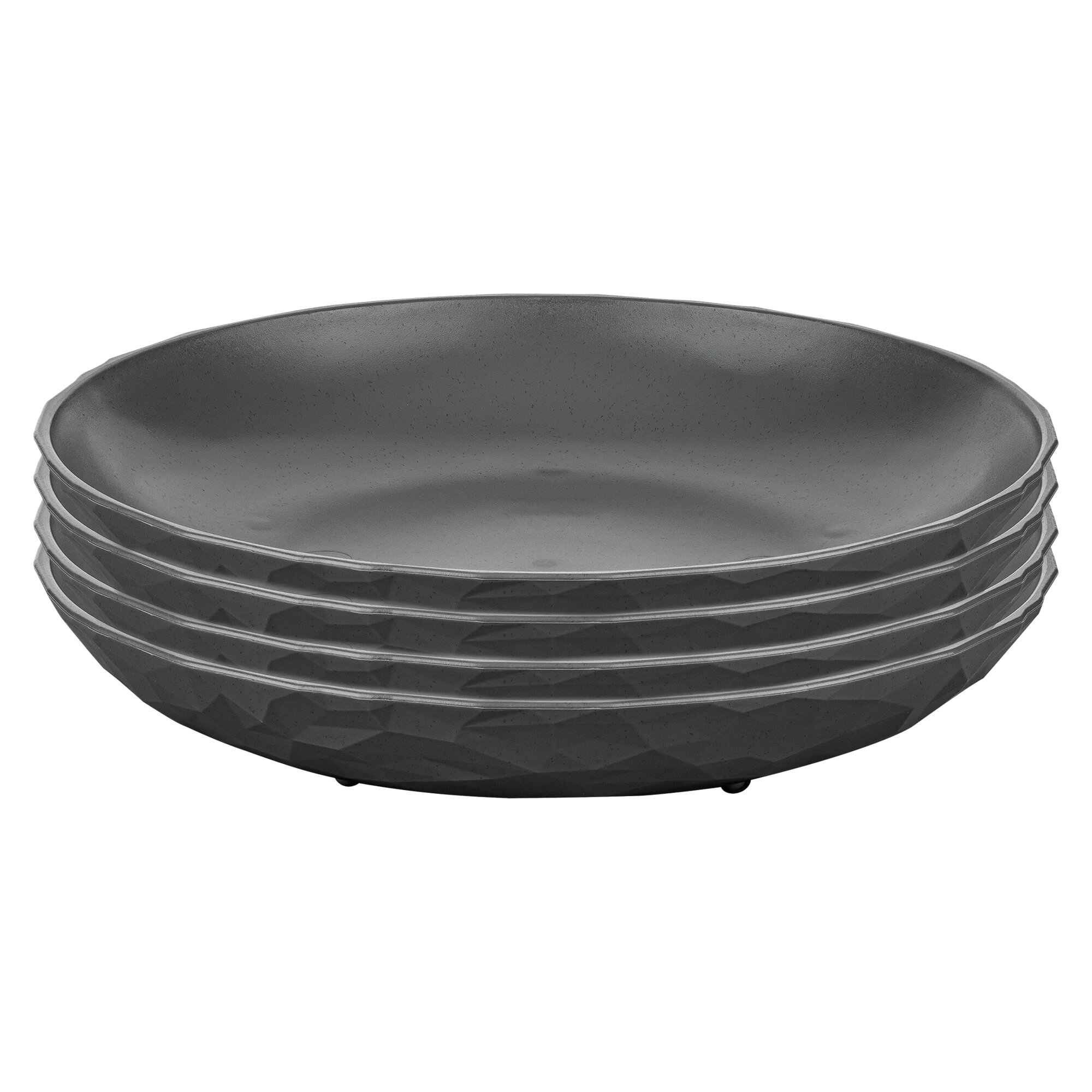 Koziol Tiefe Teller CLUB PLATE 220, grau, 4er Set