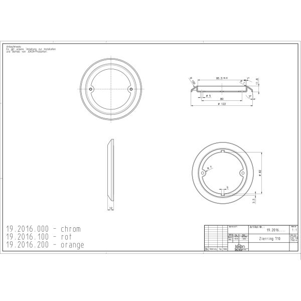 Jokon Zierring ø122mm chrom