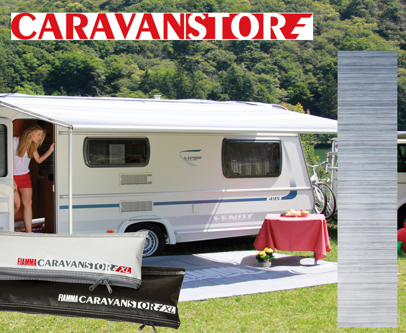 Fiamma Sackmarkise Caravanstore 440XL, Tuch: Royal Blue, Futteral: weiss