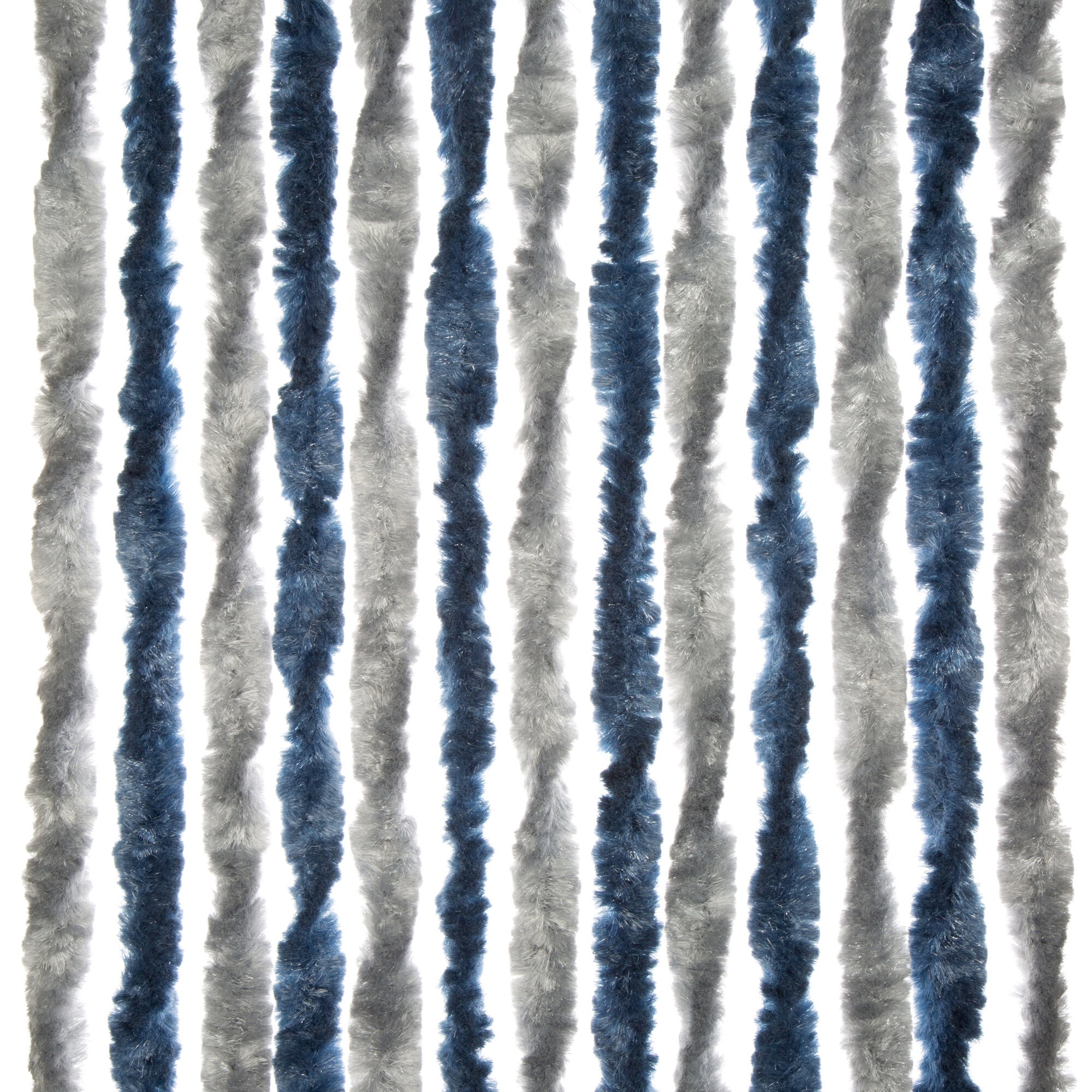 Brunner Flauschvorhang 56 cm breit, blau, silber, 205 cm