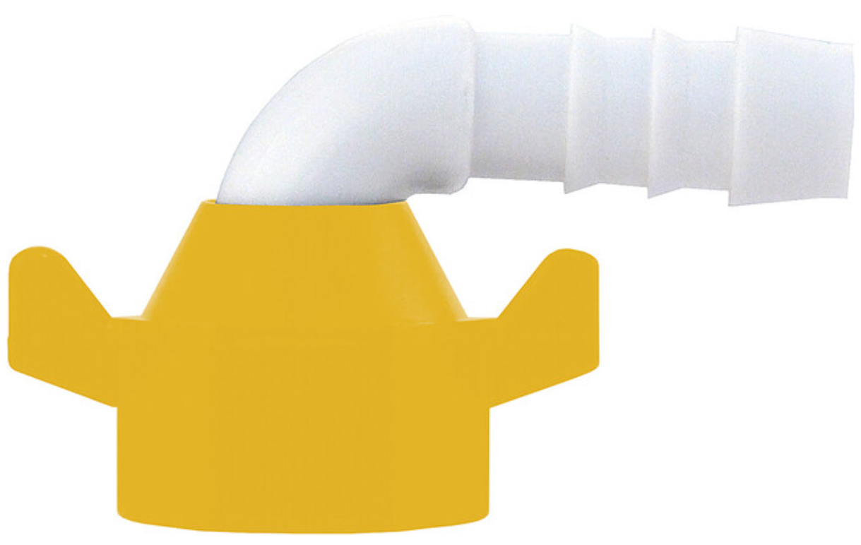 Lilie Aufschraubtülle WeissGELB 90° ½ Zoll, lose, ø 12 mm