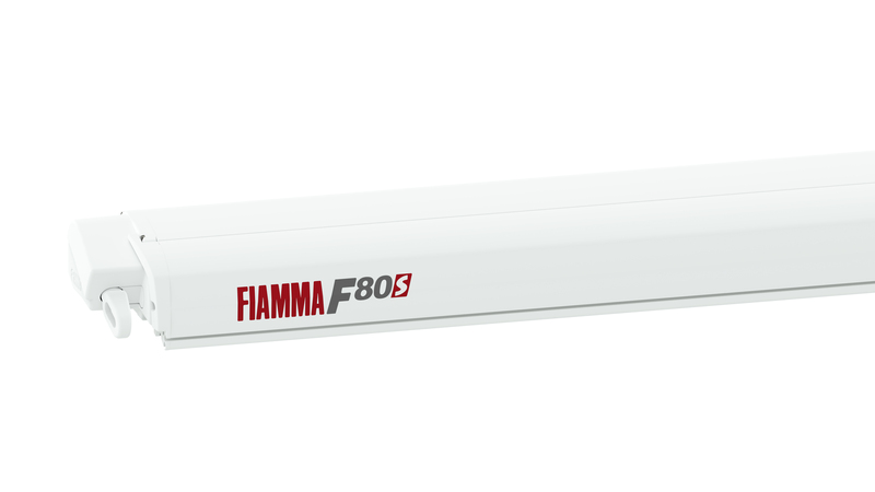Fiamma Dachmarkise F80S 3,4m, Royal Grey, Gehäuse weiss