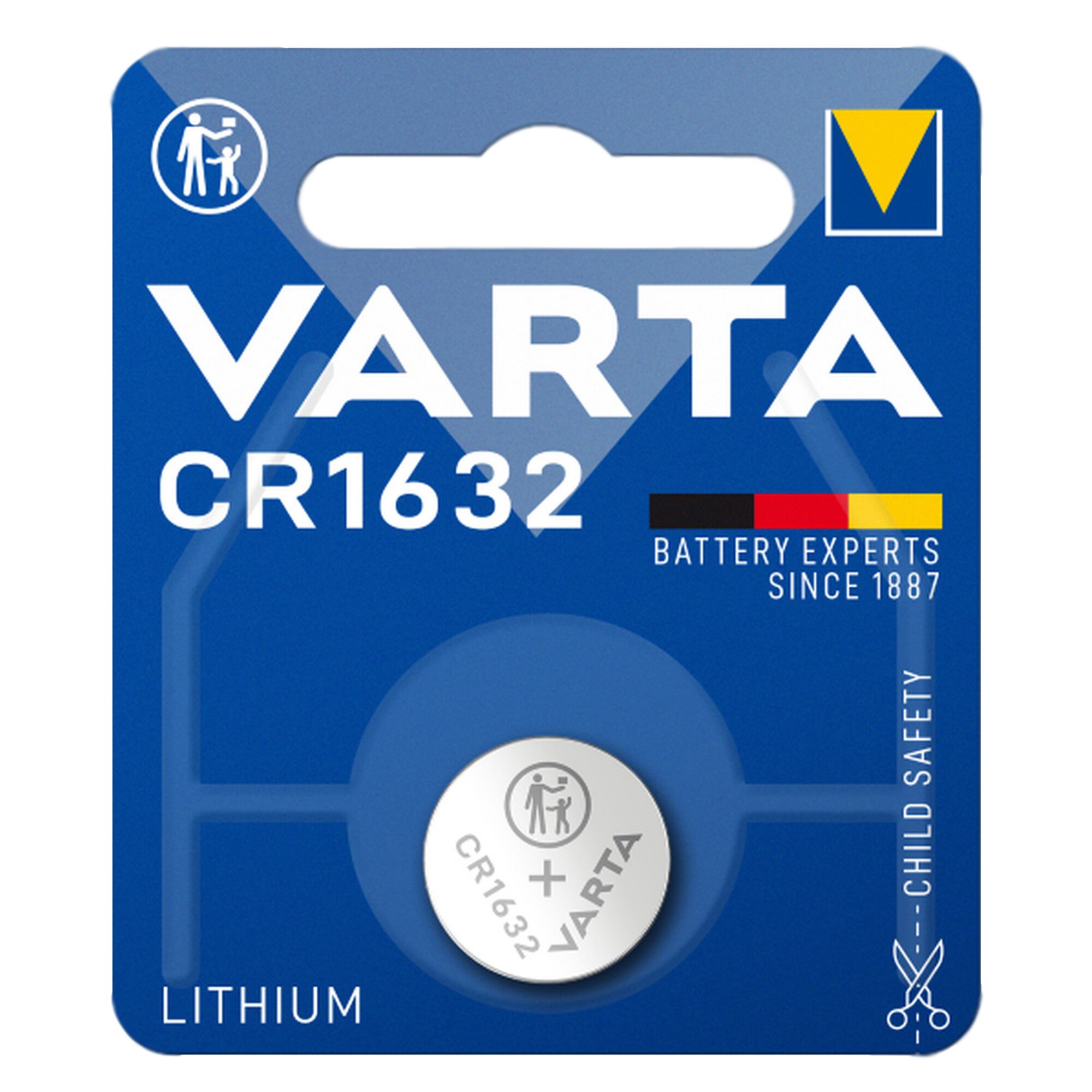 VARTA Hightech Lithium Knopfzelle, Lithium Coin CR1632