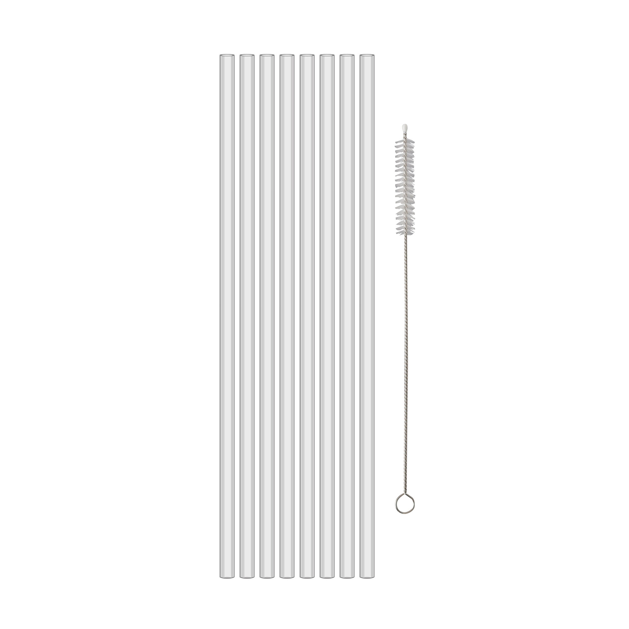 Koziol Koziol Sicherheits-Trinkhalme 27cm mit Bürste, 8er-Set