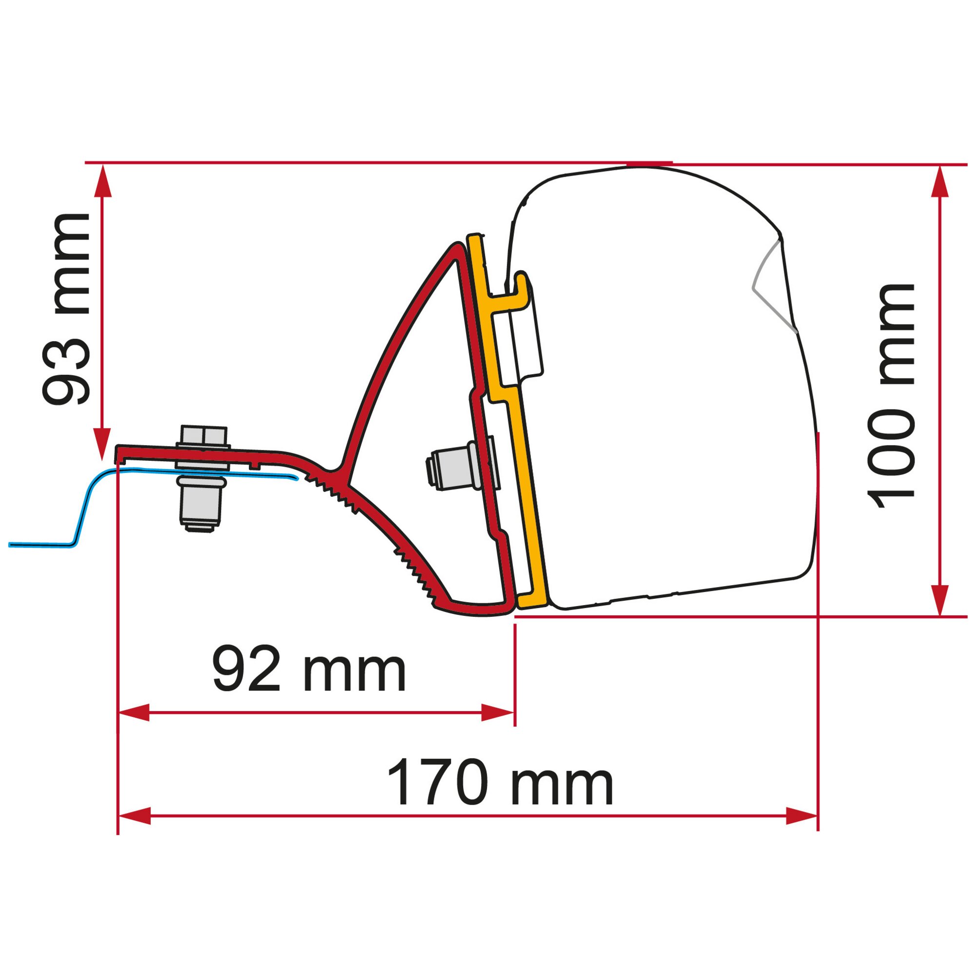 Fiamma Kit Renault Trafic Deep Black, Markisenadapter für F43