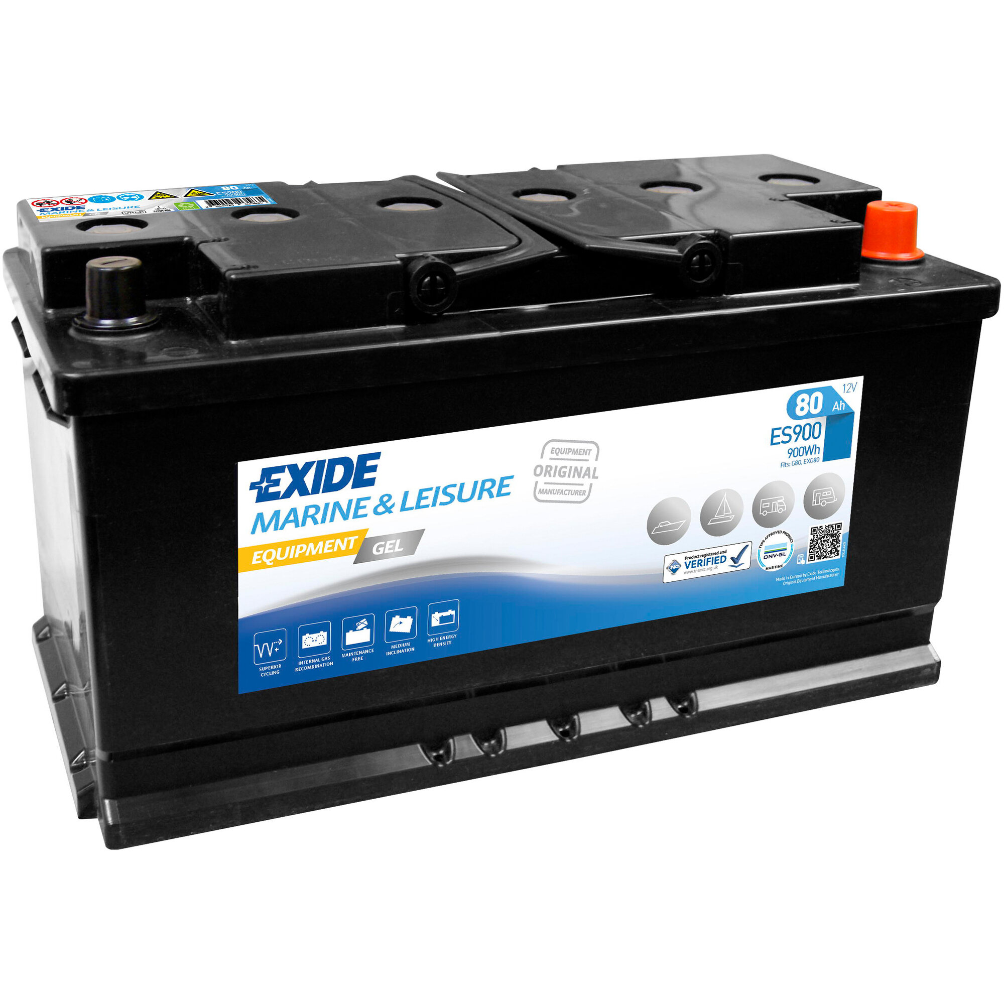 EXIDE Batterie Equipment GEL, 80 Ah, Typ ES 900