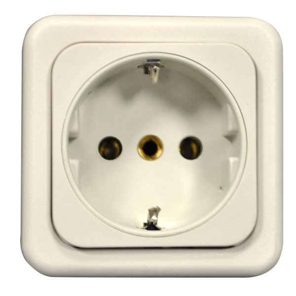 Schuko ohne Deckel, hellgrau, lose