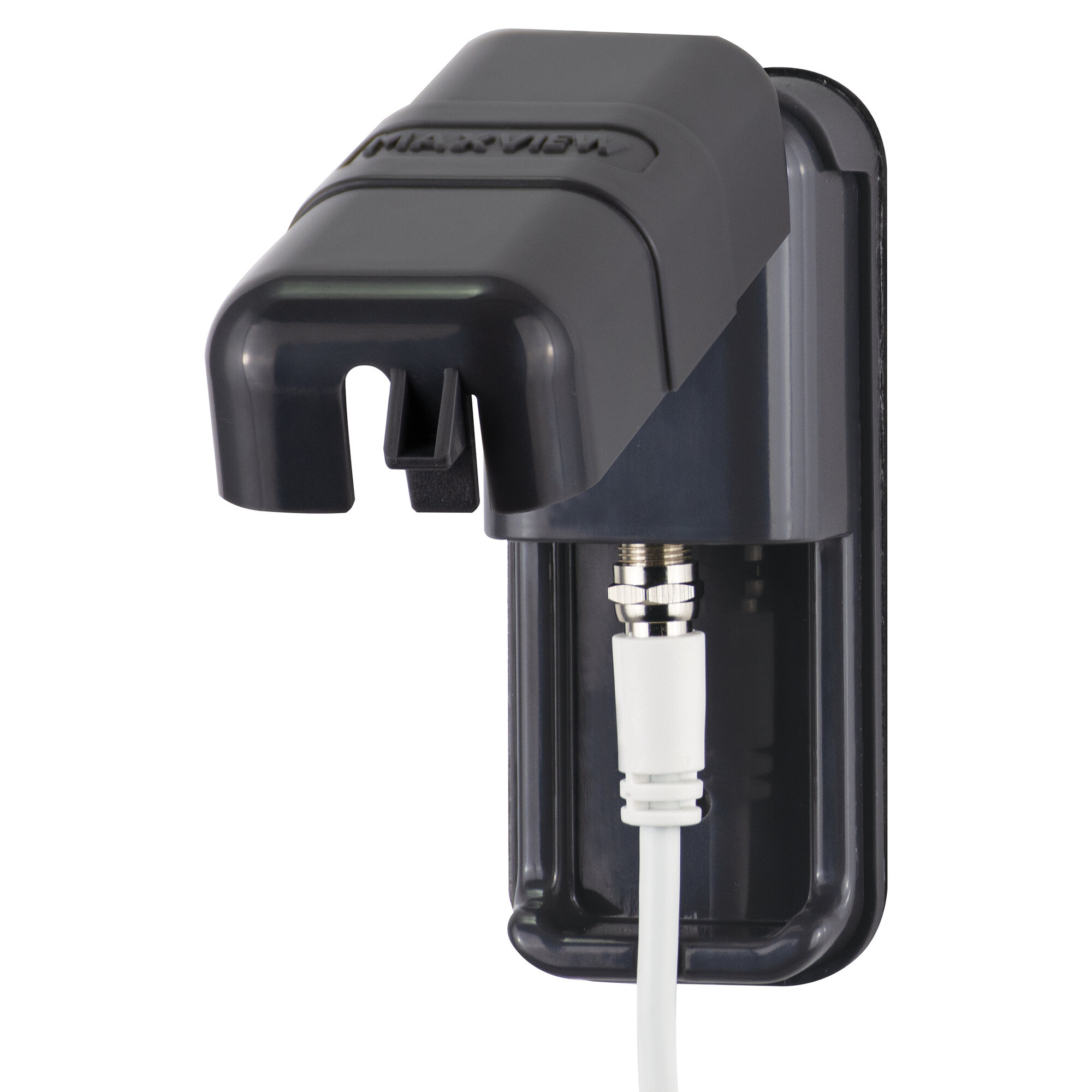 Maxview Aussensteckdose mit F-Stecker & 3m kabel,anthrazit