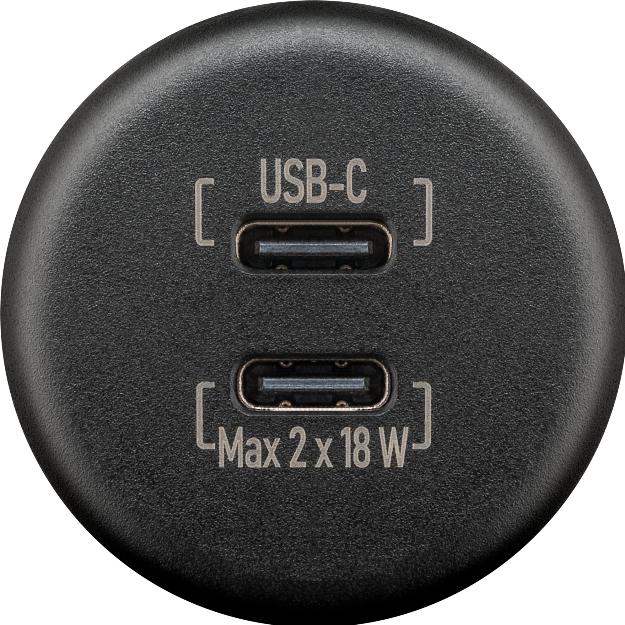 wentronic Einbauladegerät Dual USB-C 18 W, schwarz