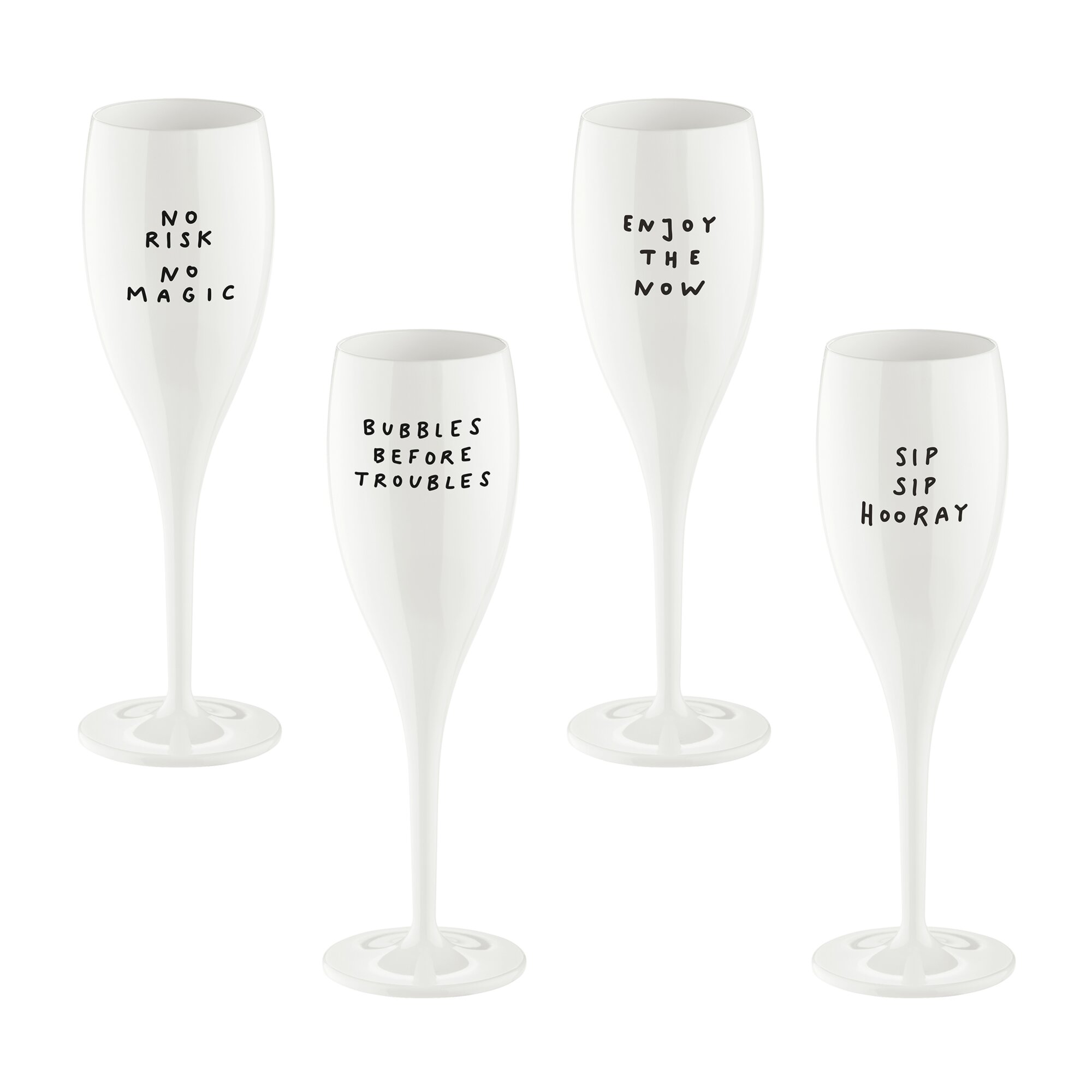 Koziol Superglas CHEERS No. 1, 4er-Set cotton white