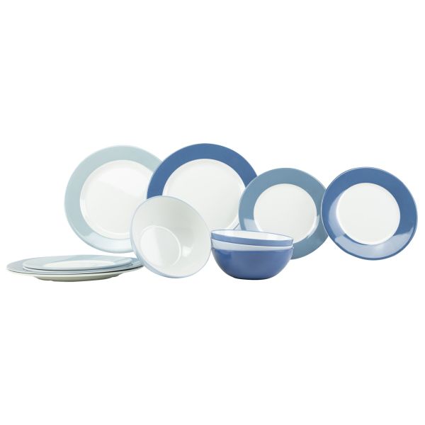 Gimex Geschirrset Colour Line, blau, 12-teilig
