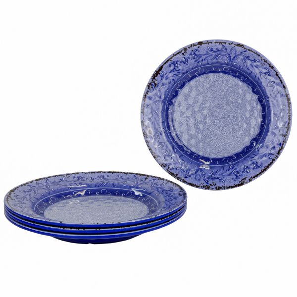Gimex Suppenteller Stone Line, azurblau, 4-teilig