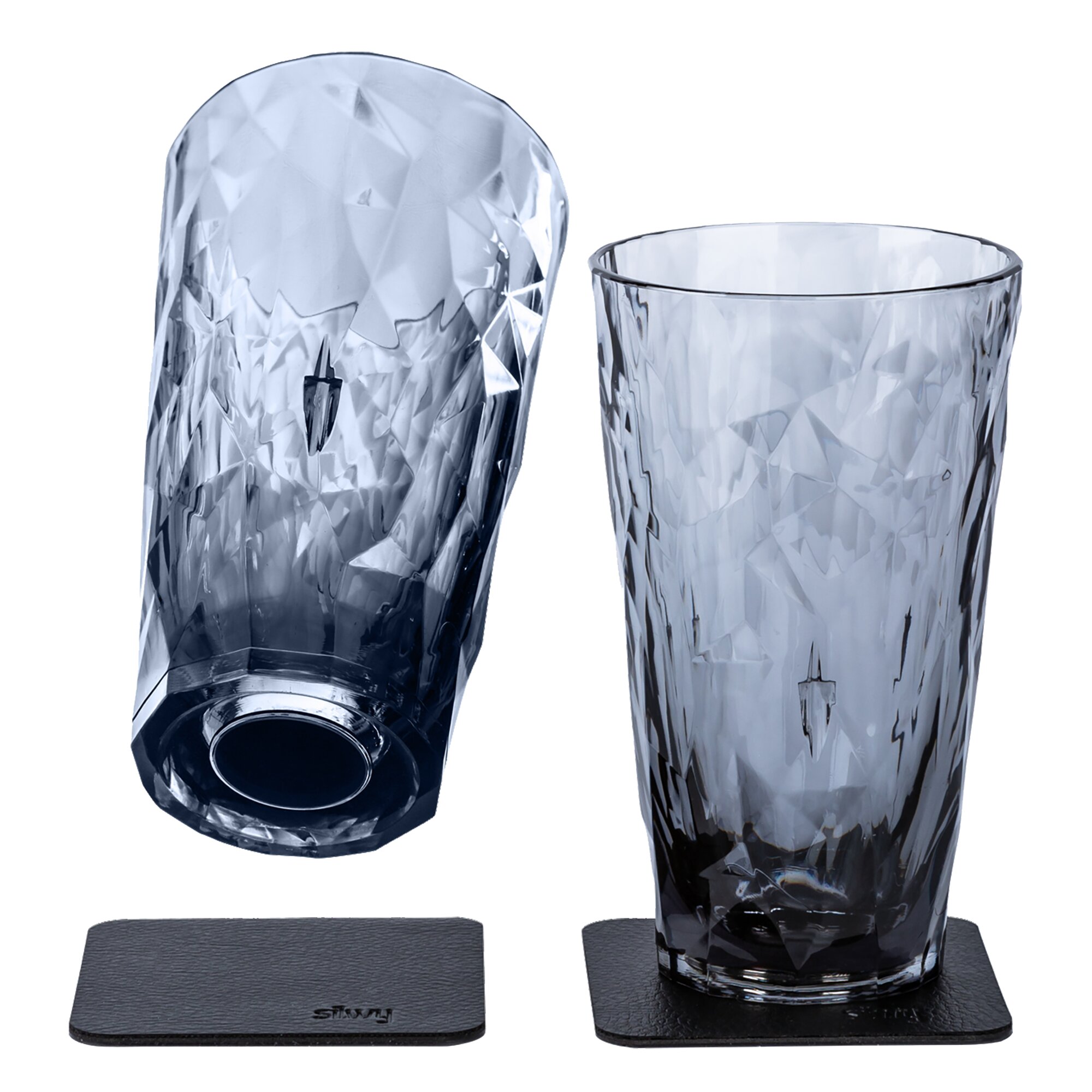 Silwy Magnet-Kunststoffgläser grau, Longdrink, 300 ml, 2er-Set, rauchgrau