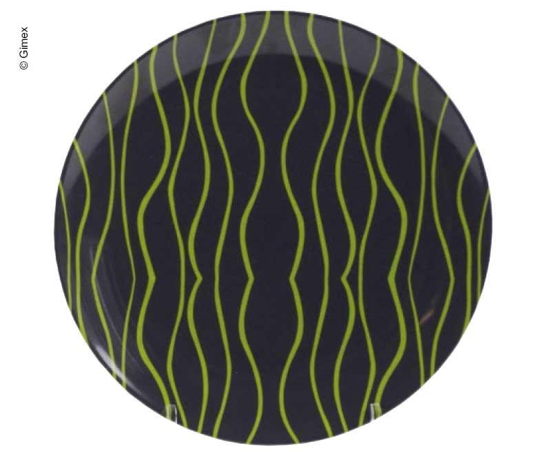 Gimex Dessertteller 1er, grau-lime green