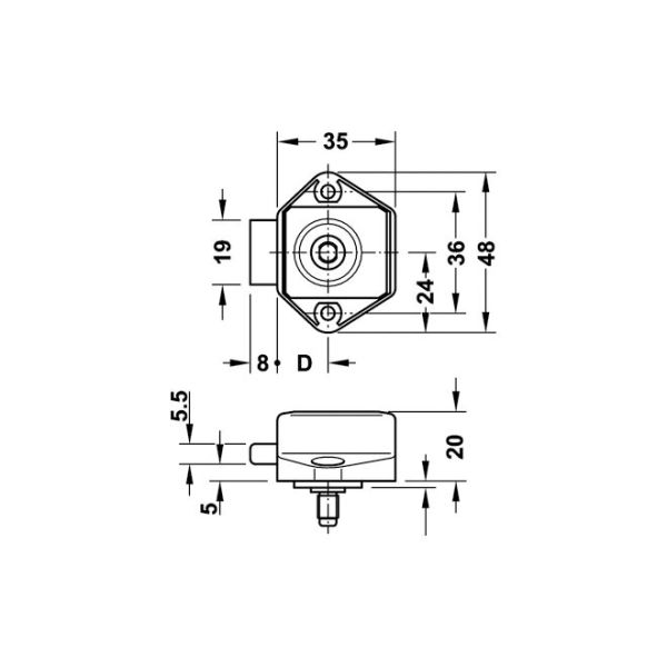 Lilie Mini Druckschloss Push-Lock braun