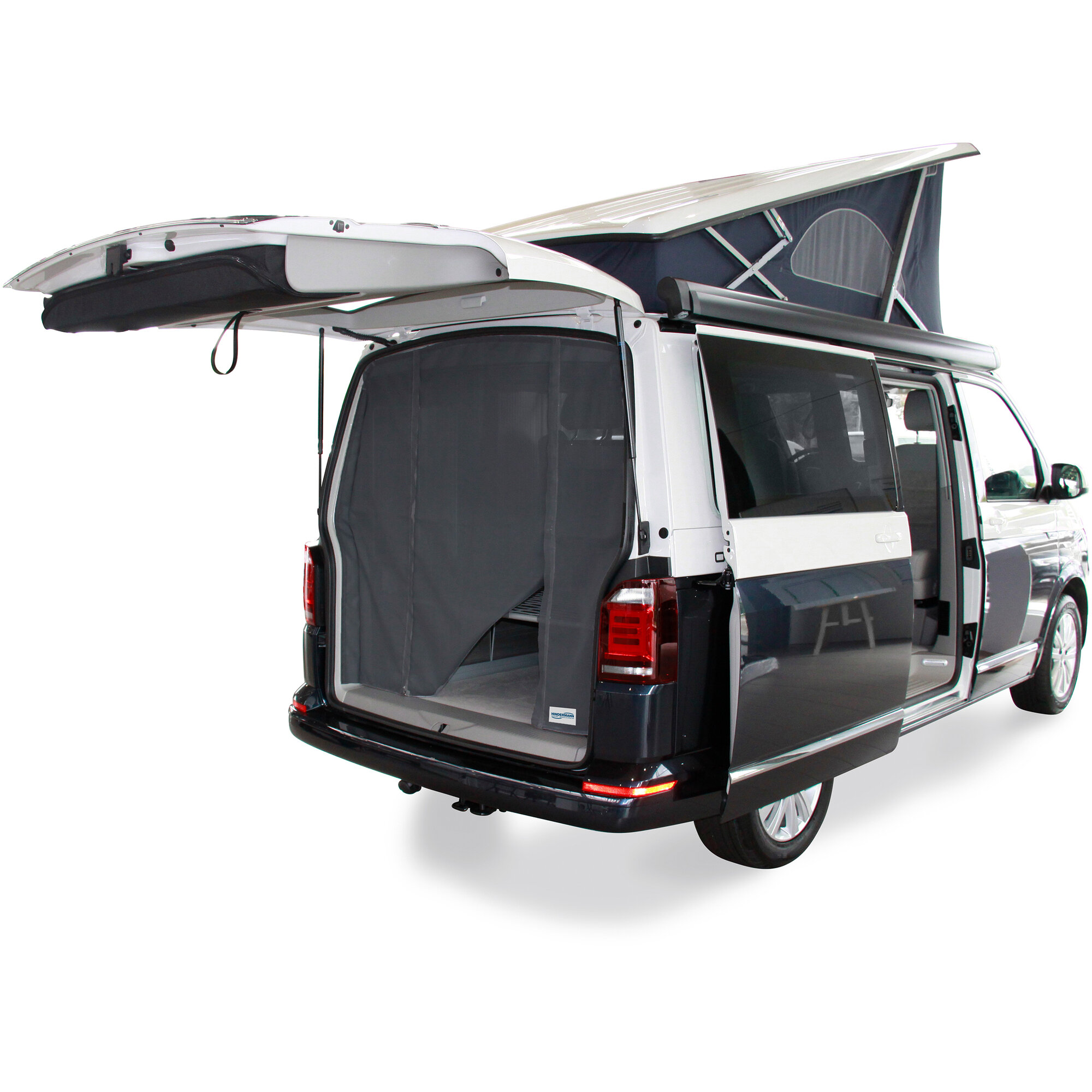 Hindermann Moskitonetz VW T5, Hecktür, Reissverschluss mittig, Magnetbefestigung