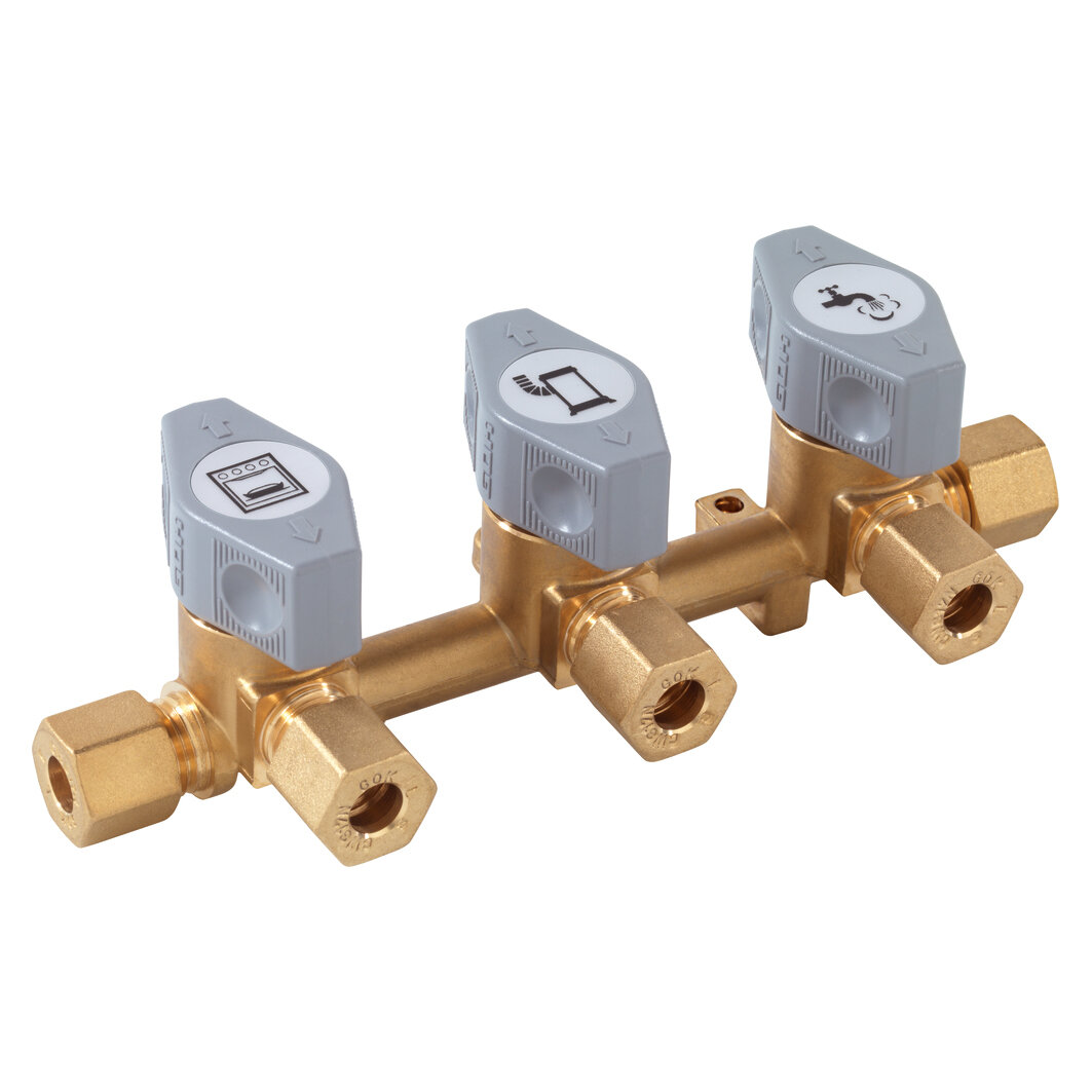GOK Verteilerblock Marine, RVS 8 x 3 x RVS 8, 3 Ausgänge