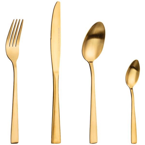 Gimex Besteckset Edelstahl, gold, 16-teilig