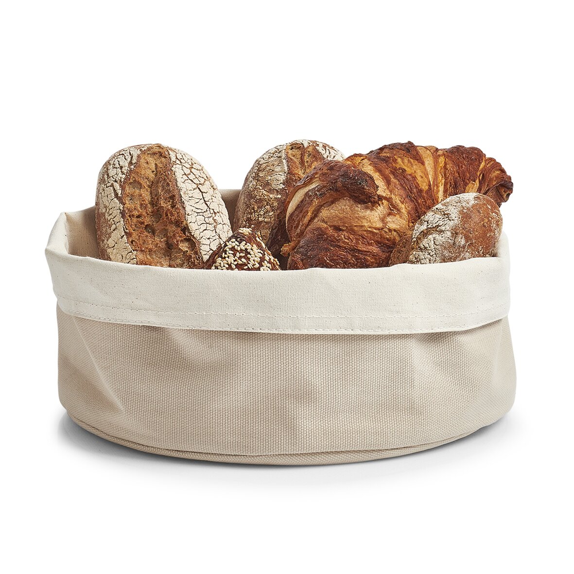 Zeller Brotbeutel rund, 25 cm beige