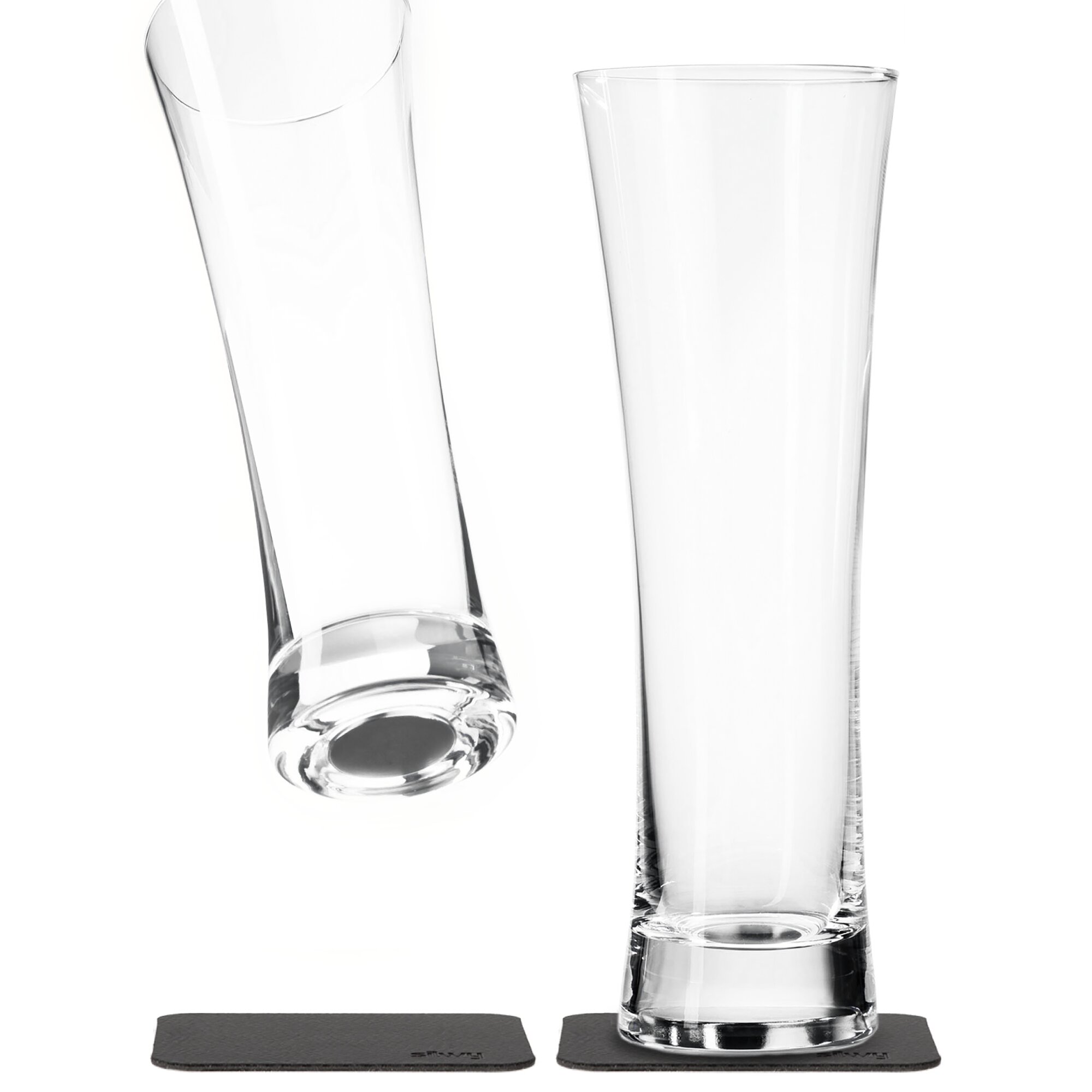 Silwy Magnet-Bierglas Kristallglas 330ml, 2er-Set, H21xø7.4cm