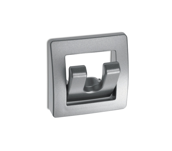 Garderobenhalter silber, klappbar mit 2 Haken, 58x58x13mm