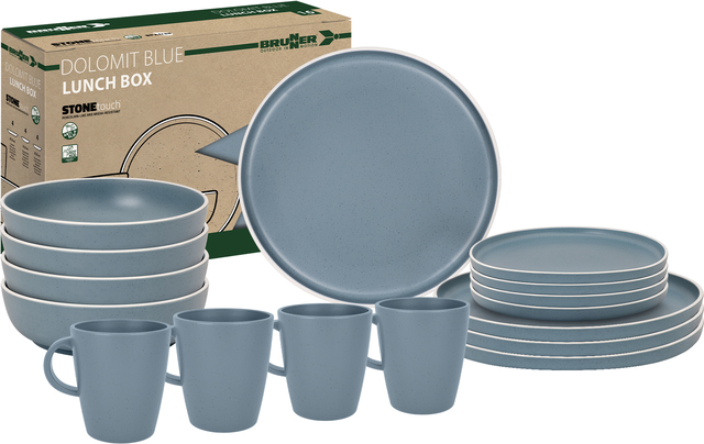 Brunner Geschirr-Set DOLOMIT 16t. mit Antislip