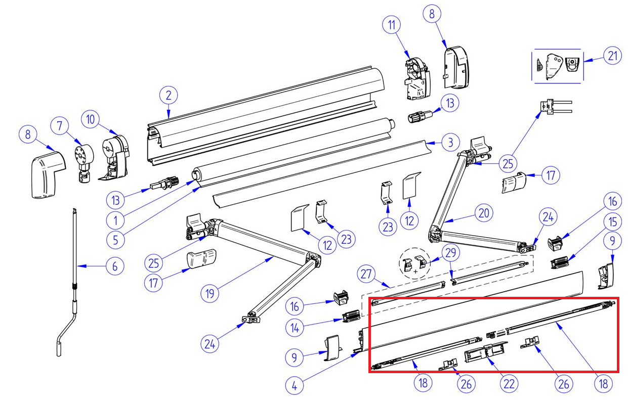 Thule Stützfuss 162cm TO 5200 ab 3.5 m