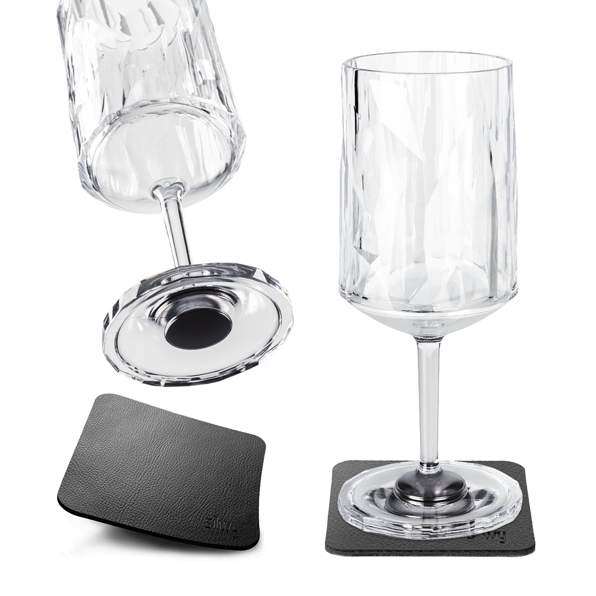 Silwy Magnet-Kunststoffgläser, Weinglas, 200 ml, 2er-Set