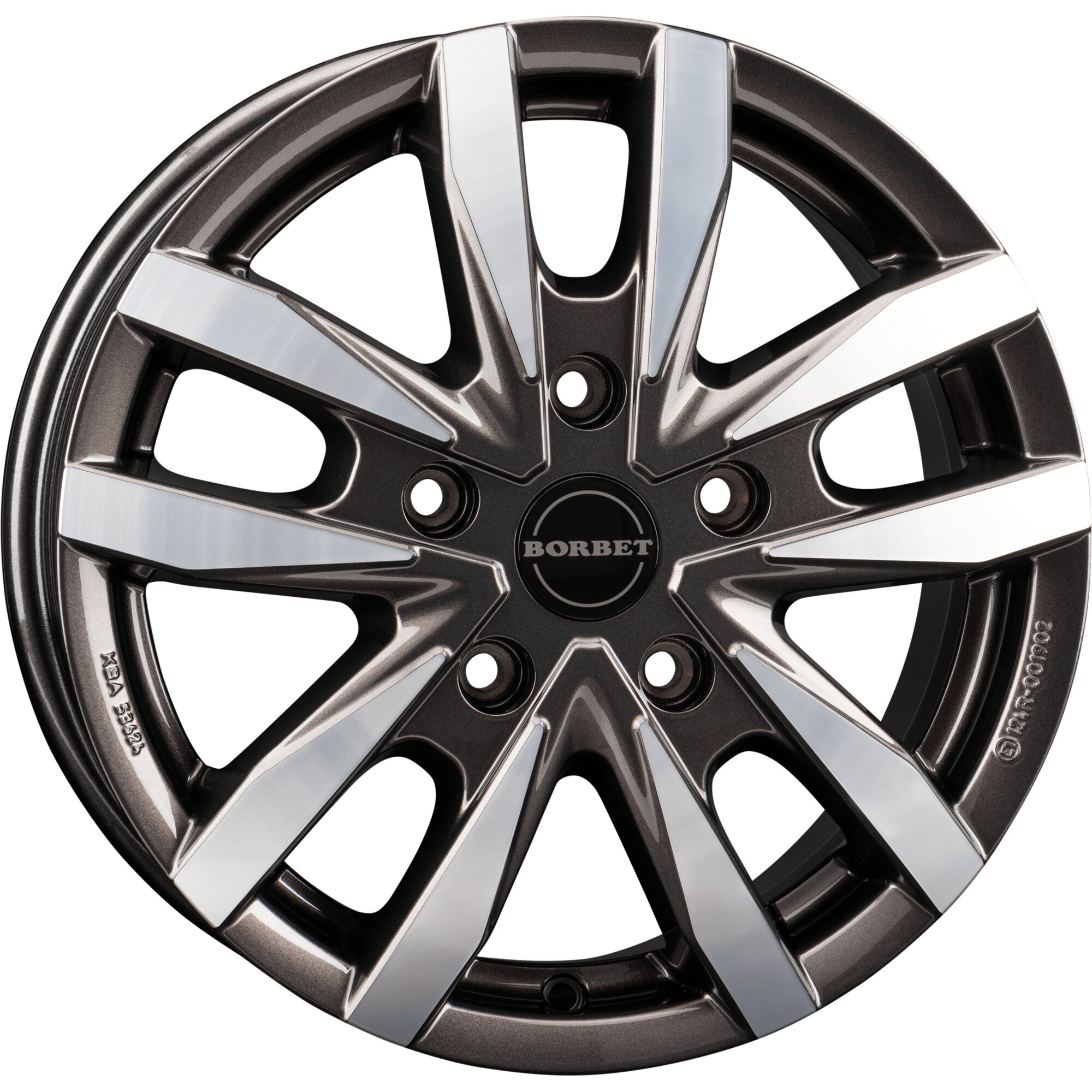 Borbet Aluminiumfelge Borbet CW5, mistral anthracite polished glossy, 16 Zoll, Fiat Duc