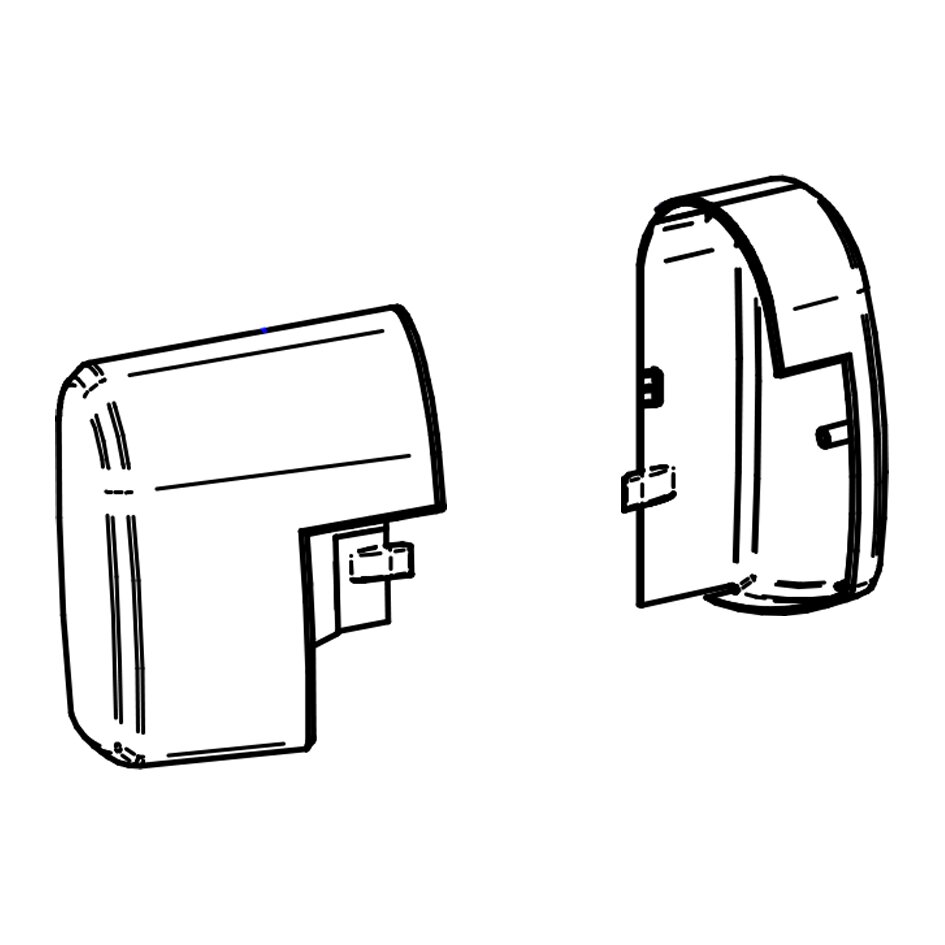 Thule Endkappen (Motor) TO 5200 weiss, Satz links und rechts