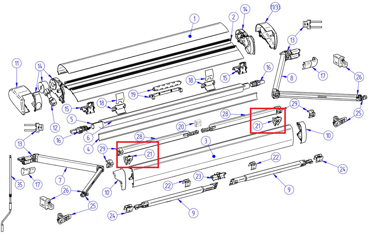 Thule Spannstangen-Halterung Front zu 6200 / 6300