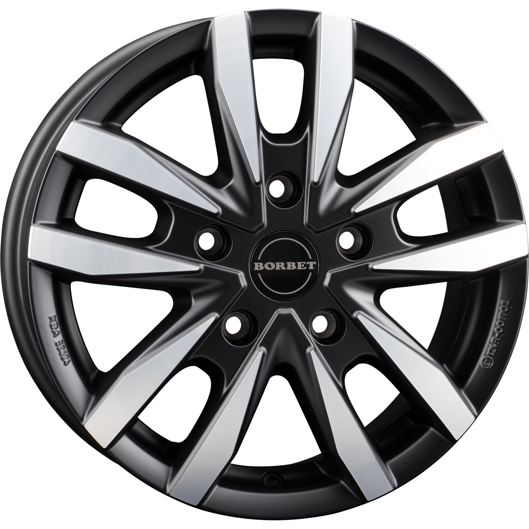 Borbet Aluminiumfelge Borbet CW5, black polished matt, 16 Zoll, Fiat Ducato Light-Chass