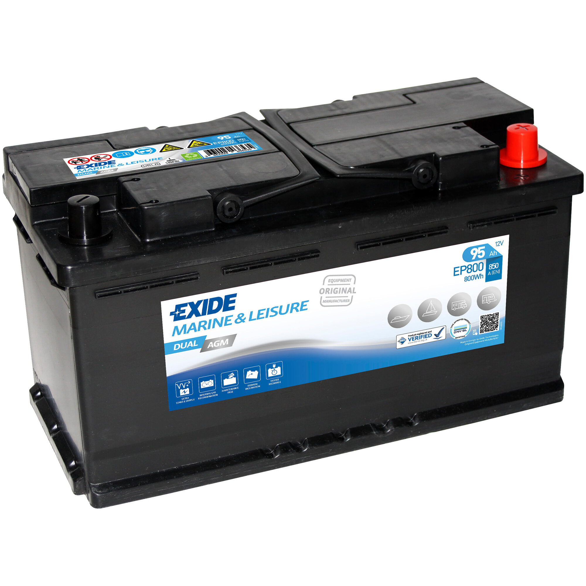 EXIDE Batterie Dual AGM, 92 Ah, Typ EP 800
