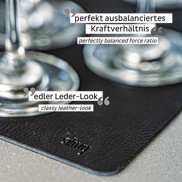 Silwy Metall-Nano-Gel-Matte mit Ledercoating 40x27cm schwarz