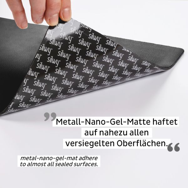 Silwy Metall-Nano-Gel-Matte mit Ledercoating 40x27cm schwarz