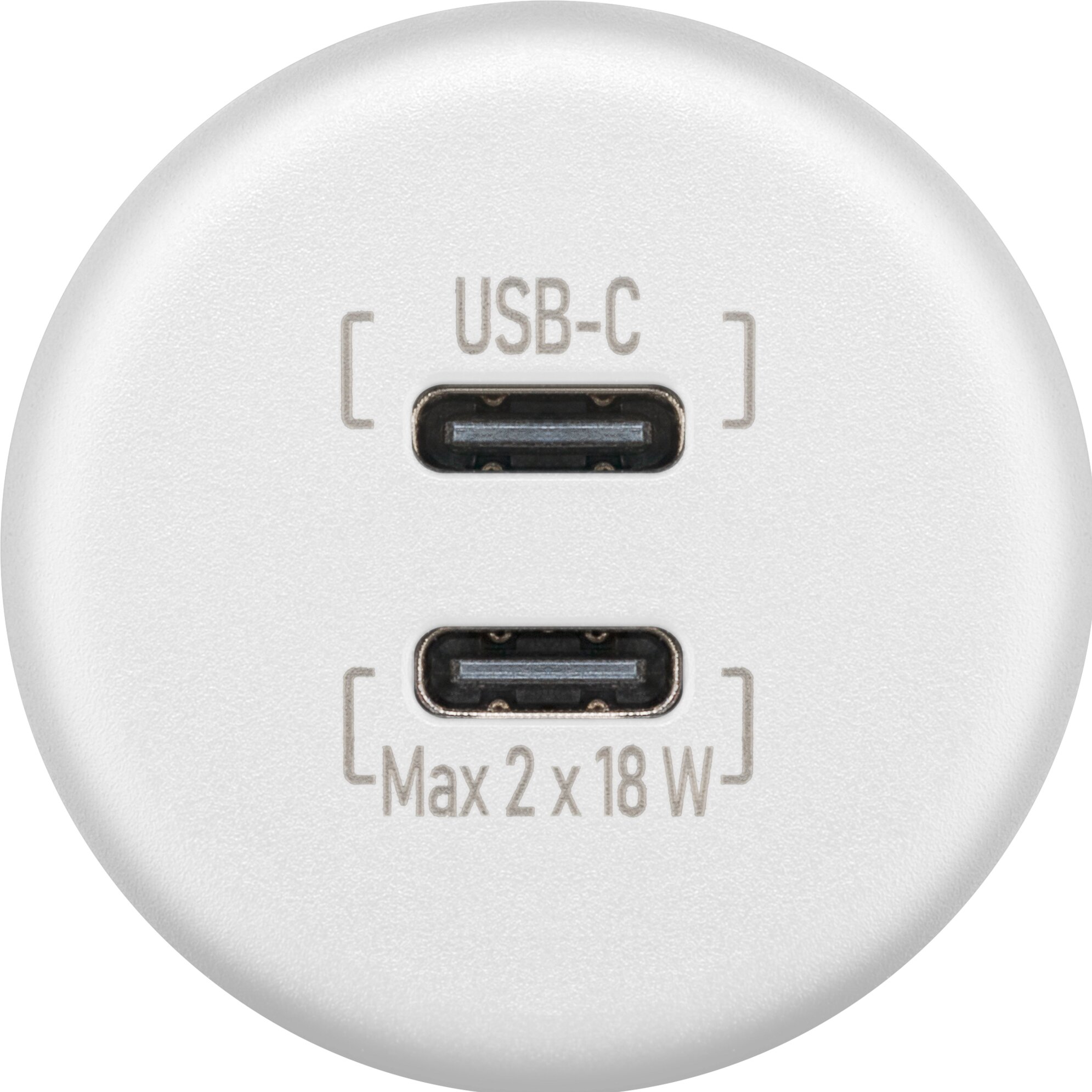 wentronic Einbauladegerät Dual USB-C 18 W, weiss