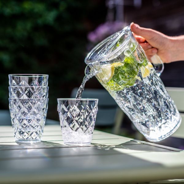 Koziol Karaffe CRYSTAL 1600ml / 4 Gläsern à 250ml