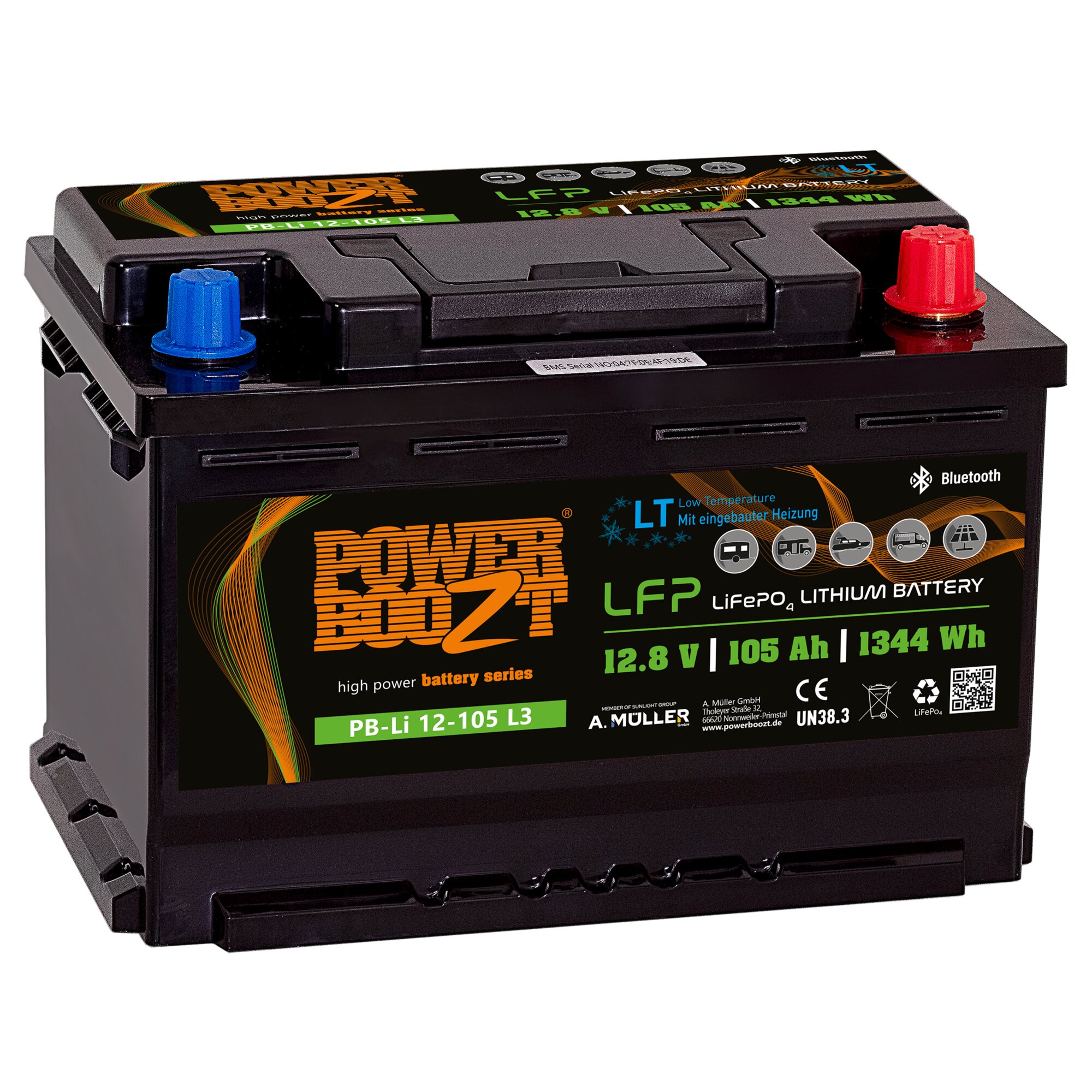 PowerBoozt Lithium Kaltwetterbatterie, 105 Ah, PB-LI 105LT L3