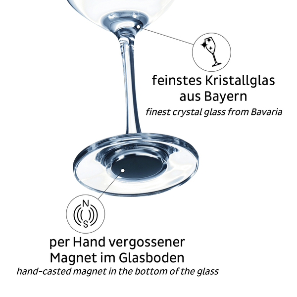 Silwy Magnet-Weinglas Kristallglas 250ml / 2-Set