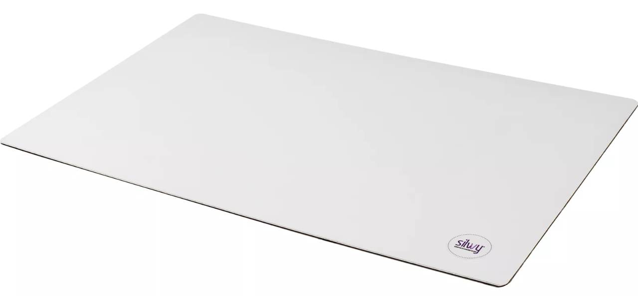 Silwy Metall-Nano-Gel-Matte mit Ledercoating 40x27cm weiss