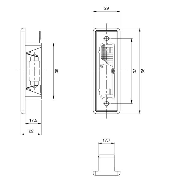 Jokon Kennzeichenleuchte K570  links